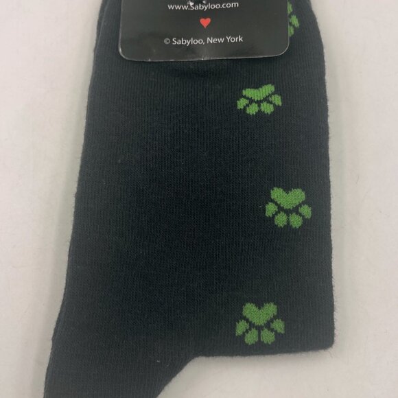 Sabyloo Wheaten Crew Socks Unisex Navy Blue Size 10-13 Dog Paw Prints Gift - Picture 4 of 5